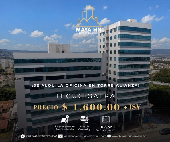Office premises are rented in Torre Alianza, Tegucigalpa!