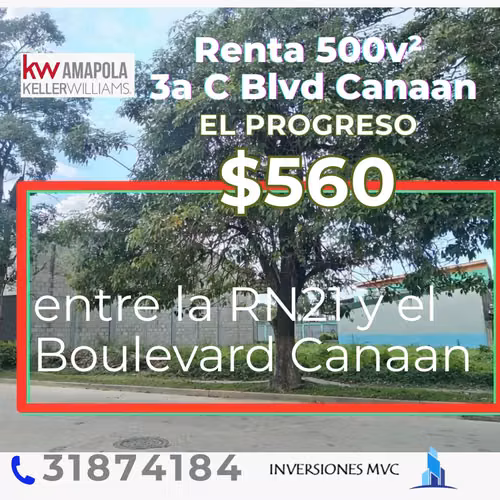 Lote a un costado Blvd Canaan, El Progreso, Yoro
