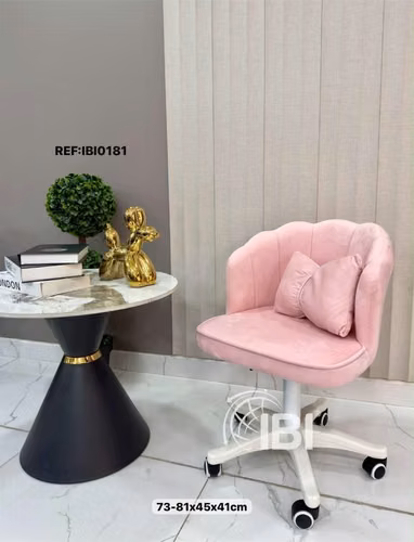 Silla Moderna Con Ruedas + Almohada Coquette