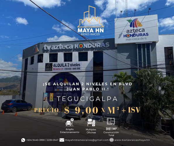 Two levels are rented in Blvd John Paul II, Tegucigalpa!