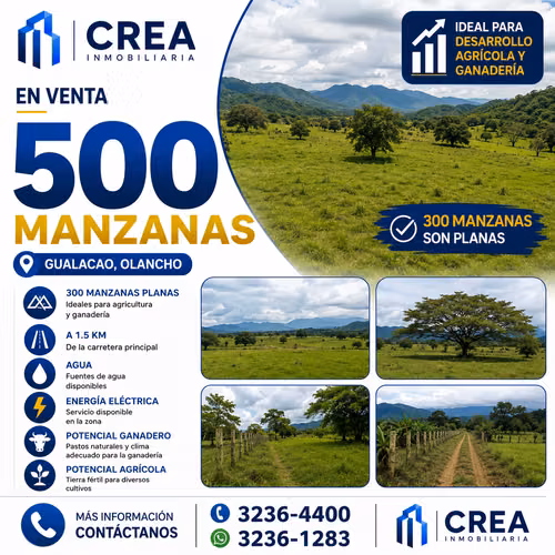 500 *Manzanas* of Land in Gualaco, Olancho, Honduras