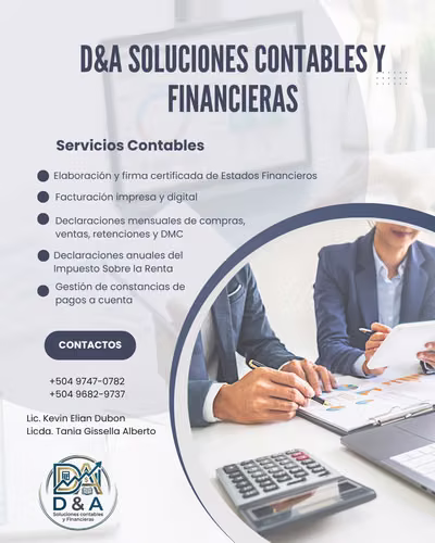 Declaraciónes al SAR, Facturación, Asesoría y Estados Financieros