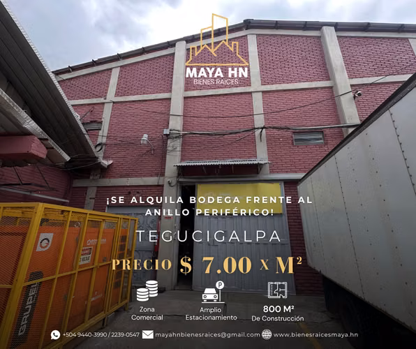 ¡Se alquila bodega a frente al Anillo Periférico! Tegucigalpa