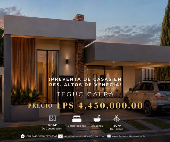 ¡Preventa de casas en Res. Altos de Venecia – Tegucigalpa!