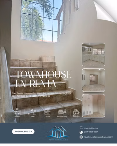 En renta townhouse en Colonia Altamira