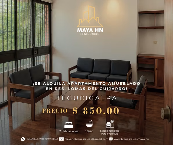 ¡Se alquilan apartamentos amueblado en Lomas del Guijarro, Tegucigalpa!