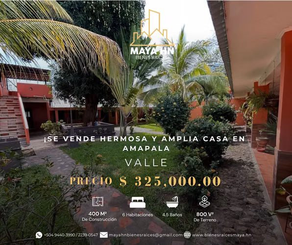 ¡Se vende hermosa y amplia casa en Amapala, Valle!