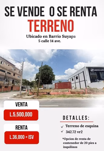 Se alquila terreno en Barrio Suyapa San Pedro sula
