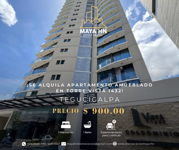 Se alquila apartamento amueblado en Vista 1432 – Tegucigalpa