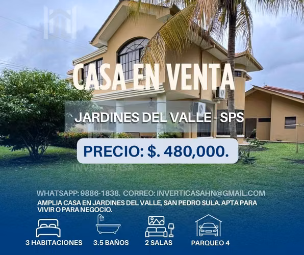 Se vende Cada en Jardines del Valle- San Pedro Sula
