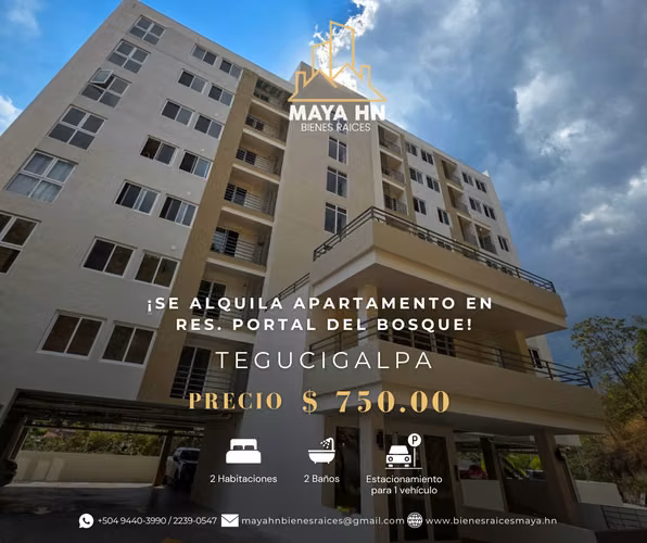 ¡Se alquila apartamento en Portal del Bosque, Tegucigalpa!