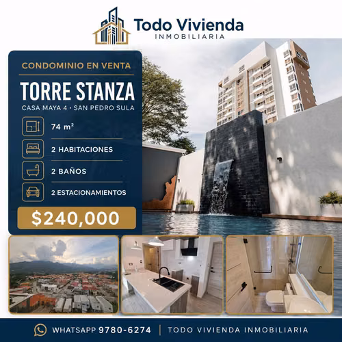 se vende condominio en Torre Stanza san pedro sula