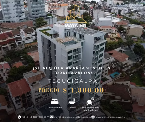 ¡Se alquila apartamento en Torre Avalon, Tegucigalpa!