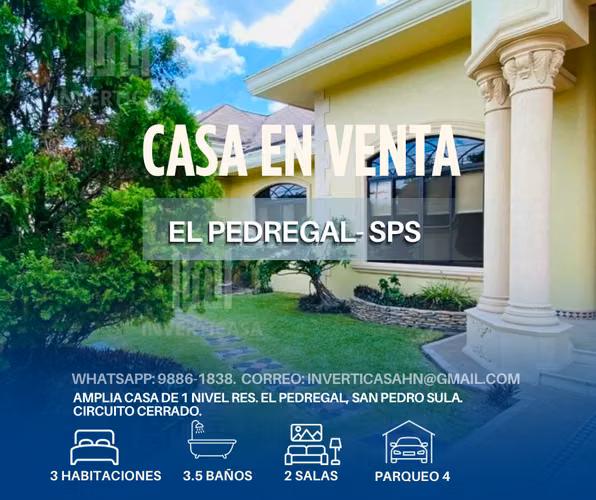 Se Vende Espectacular Casa en Res. El Pedregal - San Pedro Sula - Imagen 1