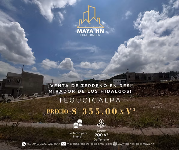 ¡Se venden terrenos en Res. Mirador de Los Hidalgos – Tegucigalpa!