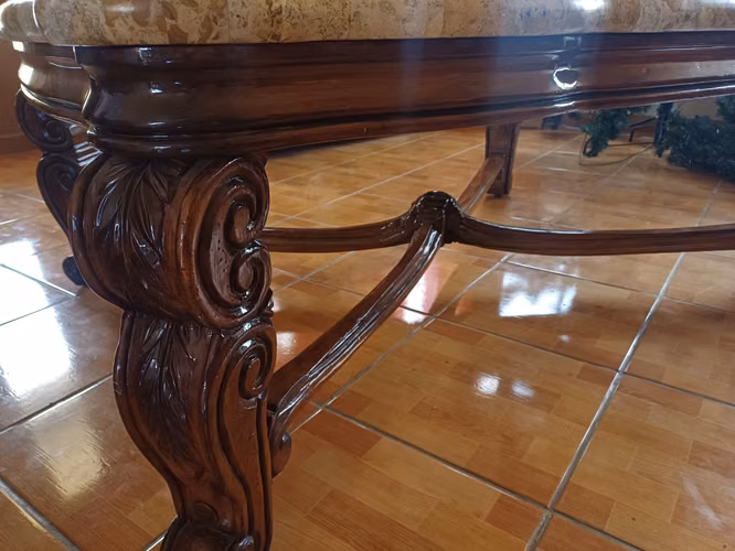 Elegante y bella mesa de madera de color y mármol,Danlí  - Imagen 2