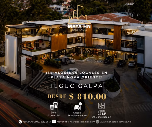¡Se alquilan locales en Plaza Nova Oriente – Tegucigalpa!