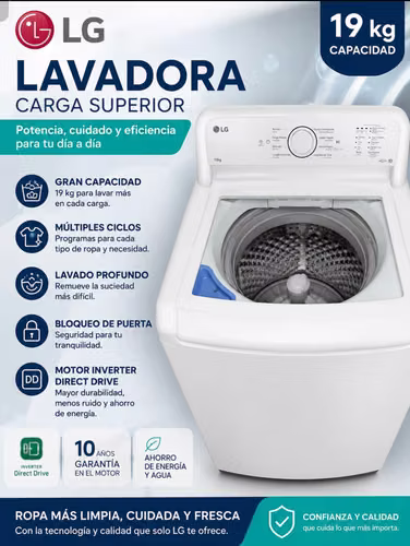 Lavadora Marca LG 19 Kg, Semi- Nueva - Imagen 4