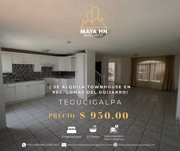 ¡Se alquila Townhouse en Lomas del Guijarro, Tegucigalpa!