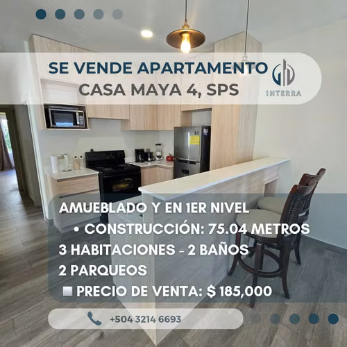 Se Vende Apartamento AMUEBLADO en Casa Maya 4 San Pedro Sula