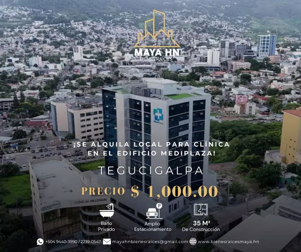 ¡Se alquila local para Clínica en el Edificio MediPlaza!