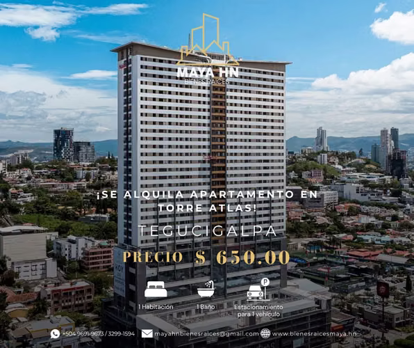 ¡Se alquila apartamento en Torre Atlas, Tegucigalpa! - Imagen 1