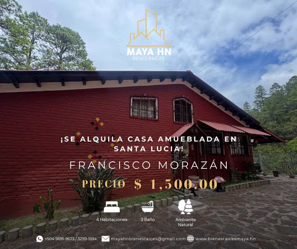 Furnished or unfurnished house for rent in Santa Lucia