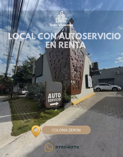 SE RENTA LOCAL CON AUTOSERVICIO EN COLONIA ZERON-SAN PEDRO SULA
