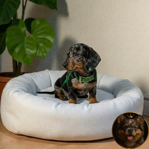 Cachorro Salchicha Miniatura Arlequín Plata / Miniature Dachshund Dapple Silver disponible - Imagen 2