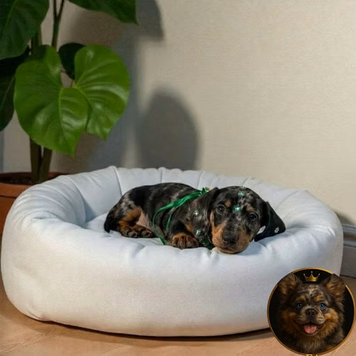 Cachorro Salchicha Miniatura Arlequín Plata / Miniature Dachshund Dapple Silver disponible