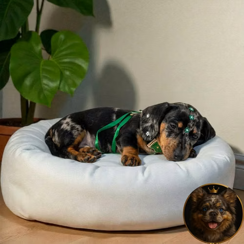 Cachorro Salchicha Miniatura Arlequín Plata / Miniature Dachshund Dapple Silver disponible - Imagen 3