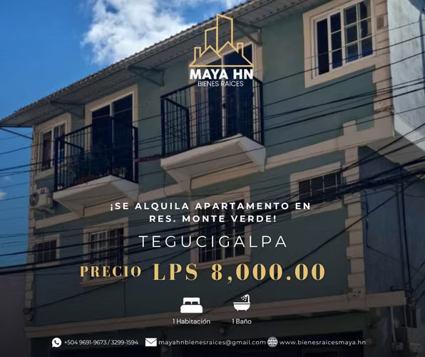 ¡Se alquila apartamento en Monte Verde, Tegucigalpa!