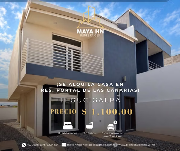 ¡Se alquila casa en Portal de las Canaria, Tegucigalpa!