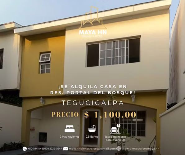 ¡Se alquila casa en Portal del Bosque, Tegucigalpa!