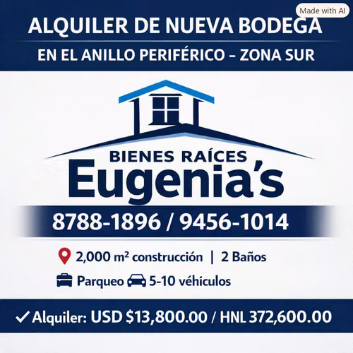 Alquiler de Nueva Bodega en El Anillo Periférico– Zona Sur - Imagen 1