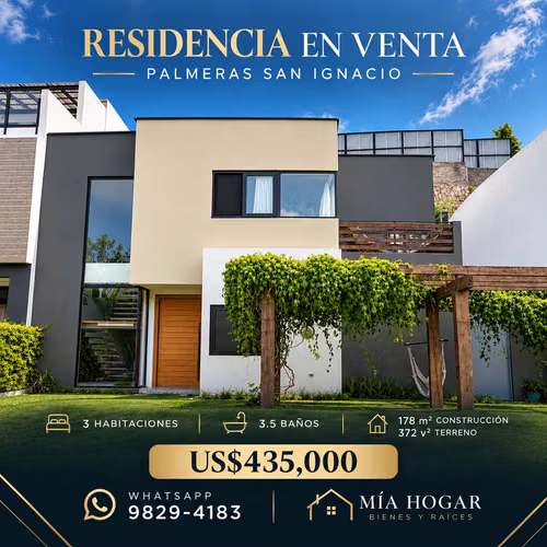 Venta Hermoso Casa en Residencial Palmeras San Ignacio 