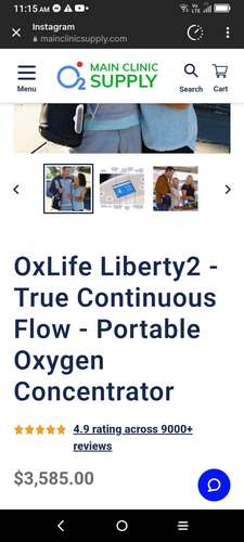 OxLife Liberty2 Portable Oxygen Concentrator.