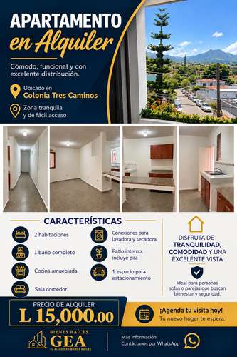Comfortable rental Apartment in Paseo Tres Caminos - 124; 2 Rooms and Parking