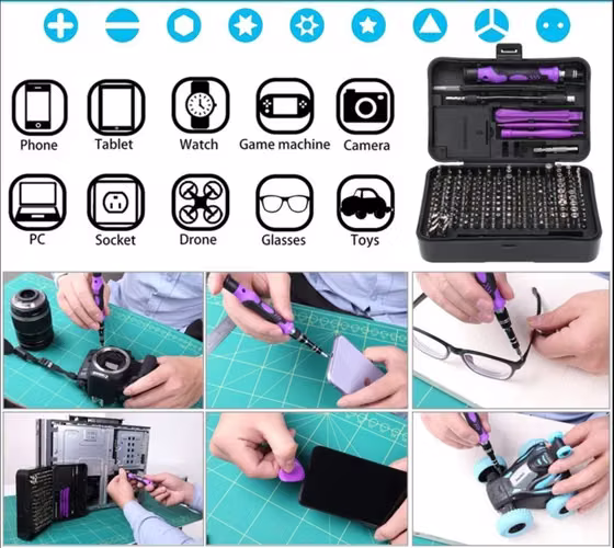 Kit de Destornilladores de Precisión 170 en 1 | Celulares, Laptop y Consolas - Imagen 7