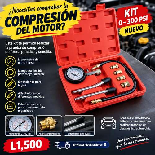 Kit de comprobador de compresión de motor para automóviles y motocicletas