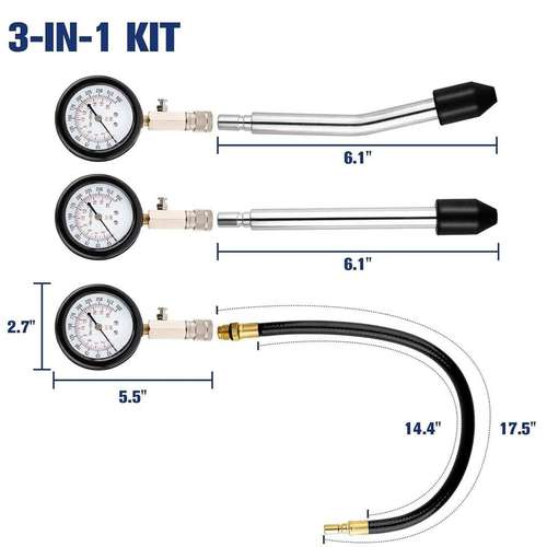 Kit de comprobador de compresión de motor para automóviles y motocicletas