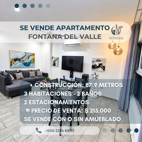 Se Vende Apartamento en Fontana del Valle San Pedro Sula