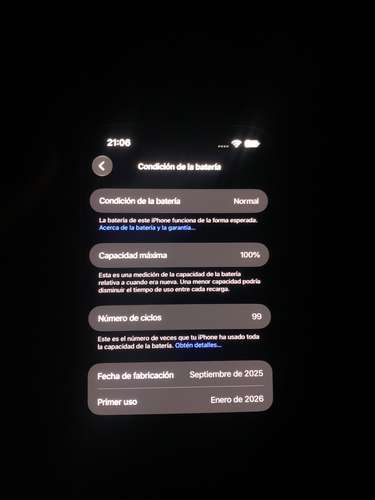 Iphone 17 Air 256 GB Negro- Como nuevo Batería al 100% 