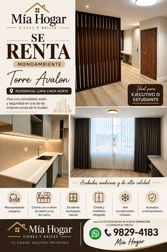 Renta Apartamento 1 habitación Torre Avalon  - Imagen 1