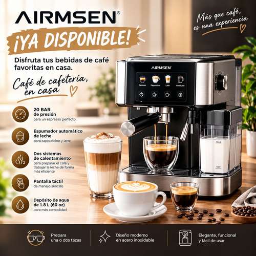 Maquina Espresso AIRMSEN 20 BAR Nuevas y Seminuevas con Espumador Automático