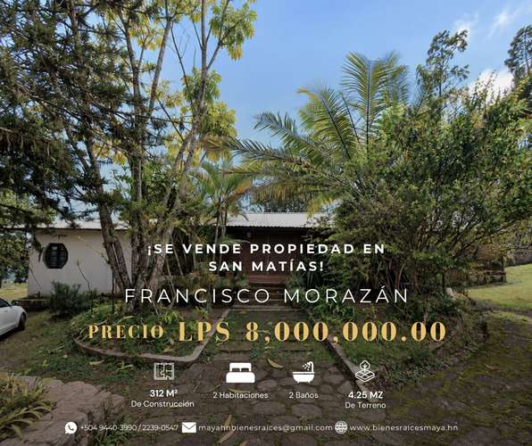 ¡Se vende casa con amplio terreno en San Matías, Francisco Morazán!