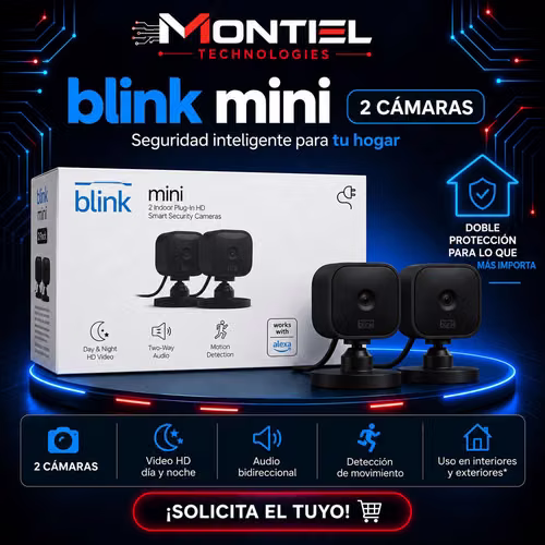 Kit de 2 Cámaras de seguridad inteligente compacta conectable para interiores - Imagen 1