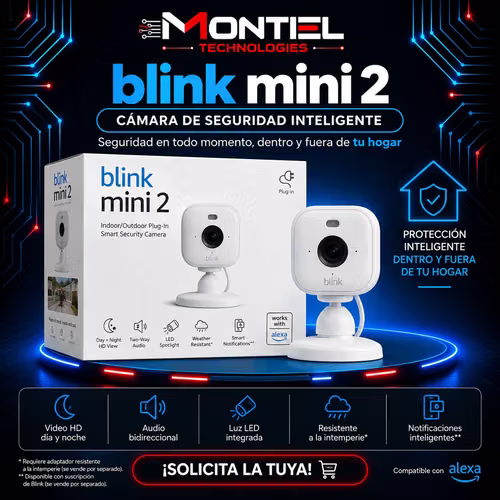 BLINK Mini 2 Cámara de Seguridad Inteligente HD compatible con Alexa