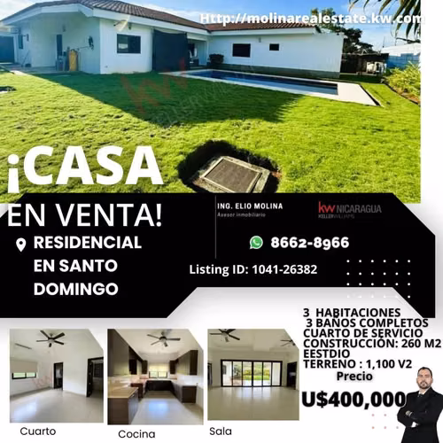 Se Vende Hermosa Casa en Condominio en Santo Domingo con terreno de 1,100 v2