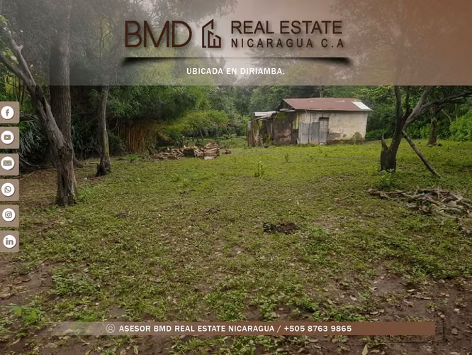 Se vende finca de 11 mz en las afueras de Diriamba BMD